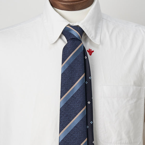 タカアキ 新品！TIE YOUR TIE レジメンタル柄ネクタイ たまに見せるあたたかさ｜リバーシブルレジメンタル小紋ラインタイ02