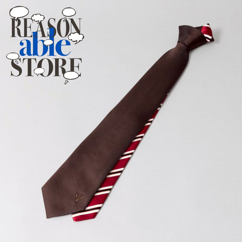 【ワケアリ】ワントーンチップレジメンタルタイ BROWN
