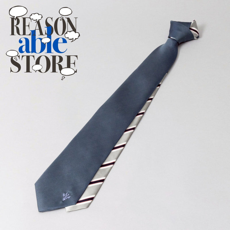 【ワケアリ】ワントーンチップレジメンタルタイ BLUEGRAY