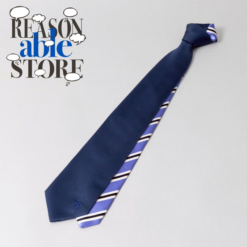 【ワケアリ】ワントーンチップレジメンタルタイ NAVY