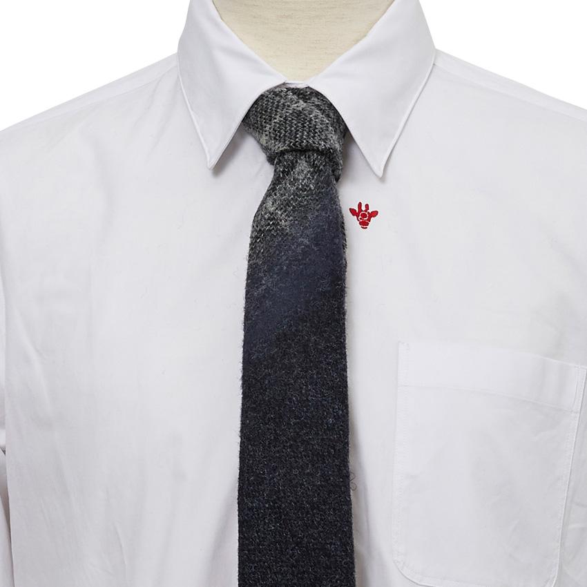 giraffe クレリックチェックニードルパンチタイ GRAY×BLACK